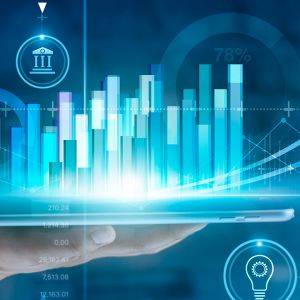 Graph Illustration with Man's Hand